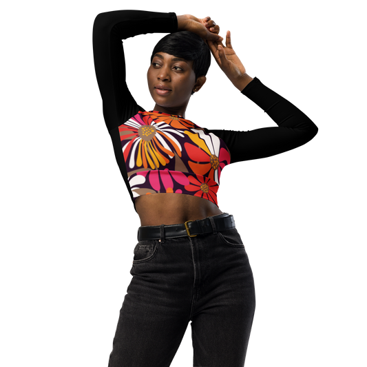 Flower Girl Recycled long-sleeve crop top