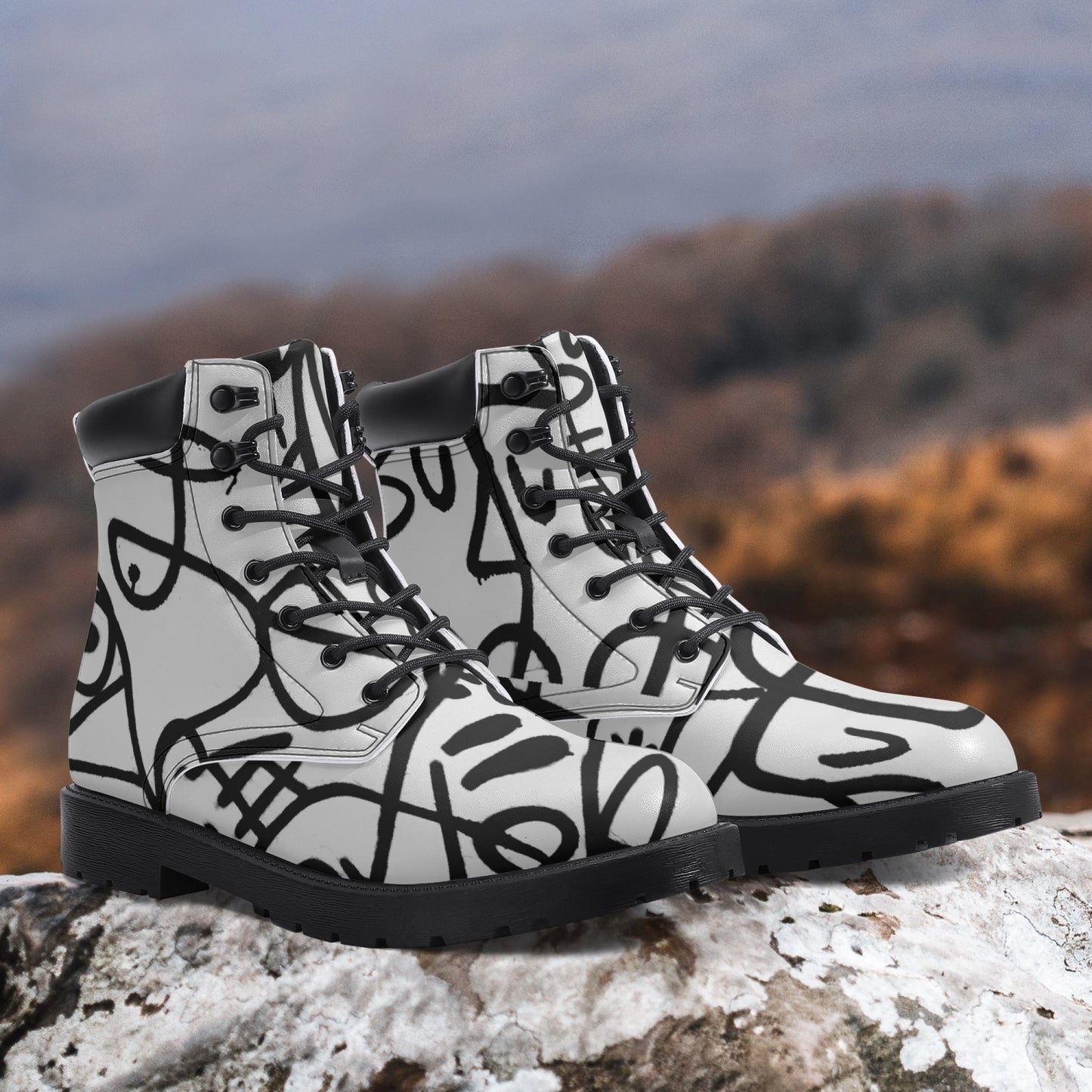 Many Eye Casual Leather Boots