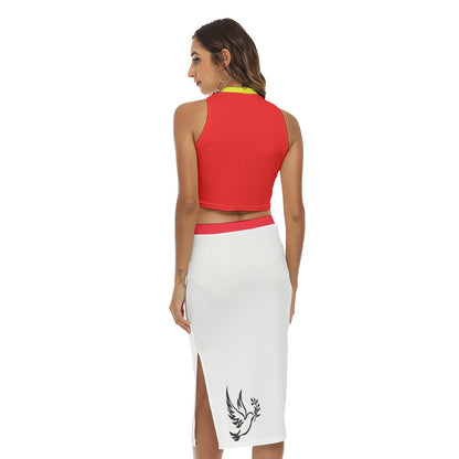 R&Y Women's Tank Top & Split High Skirt Set