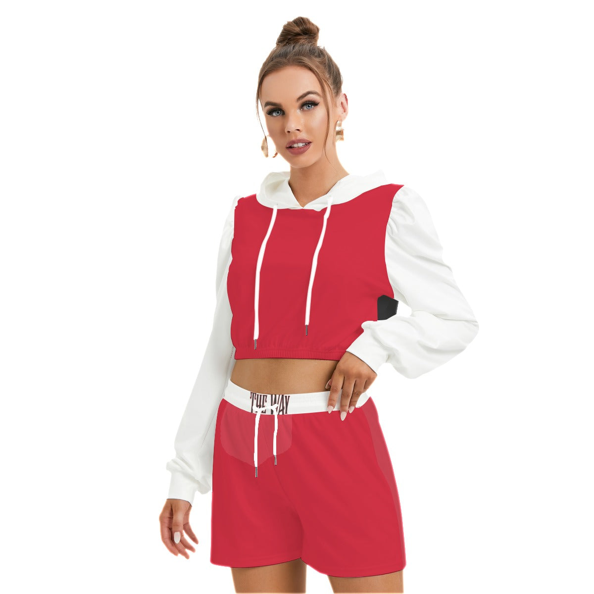 Hoodup Way Print Women's Mirco Fleece Hoodie And Shorts Set