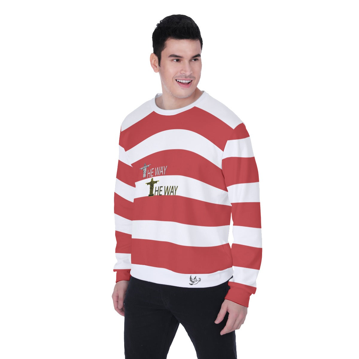 Stripe Men's Heavy Fleece Sweatshirt