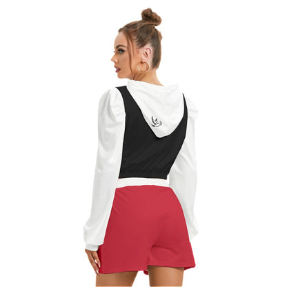 Hoodup Way Print Women's Mirco Fleece Hoodie And Shorts Set