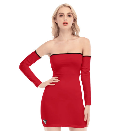 Be Dif Women's Off-shoulder Back Lace-up Dress