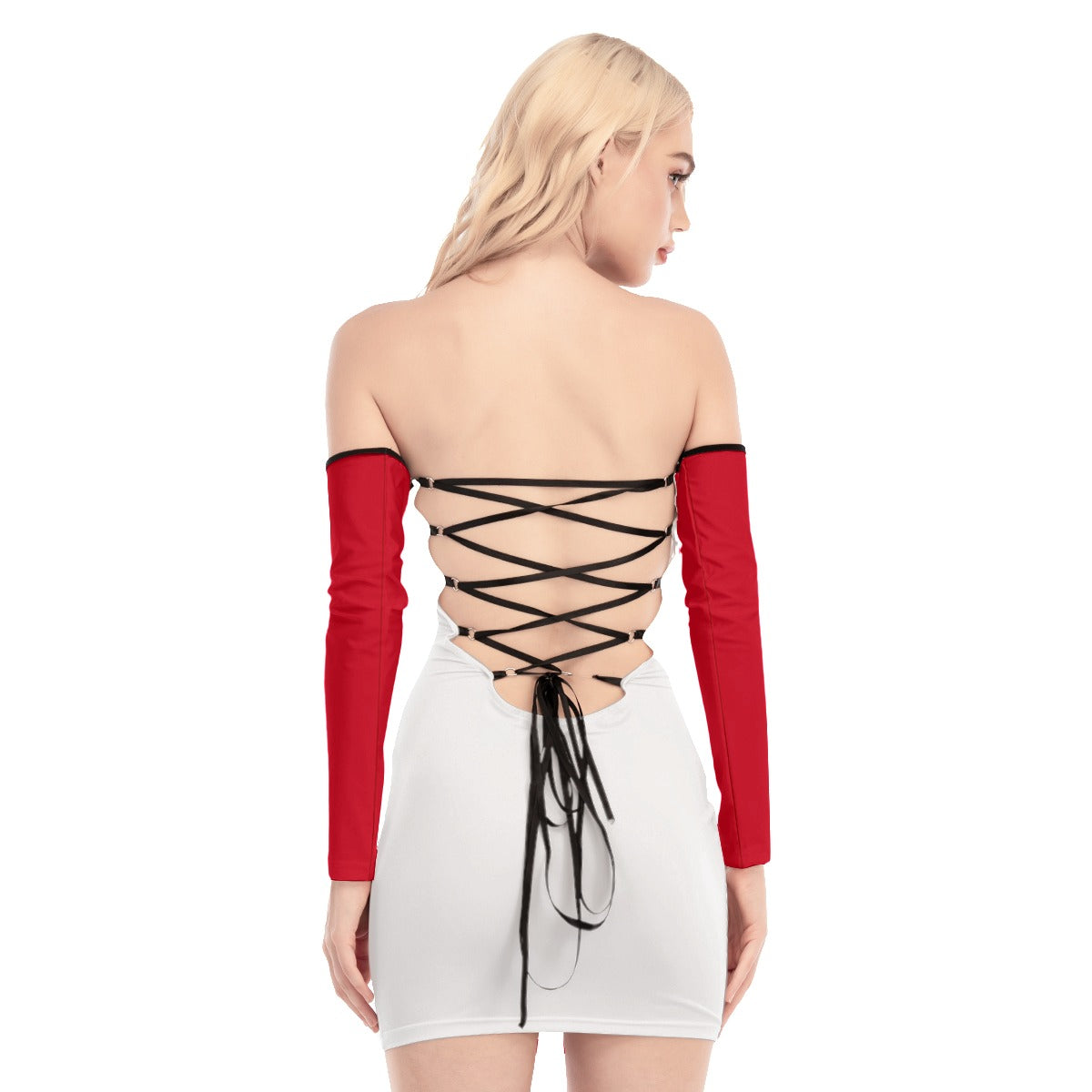 Be Dif Women's Off-shoulder Back Lace-up Dress
