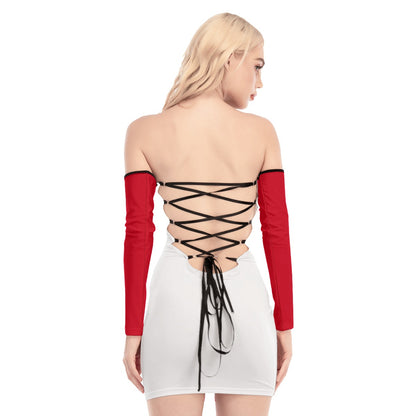 Be Dif Women's Off-shoulder Back Lace-up Dress