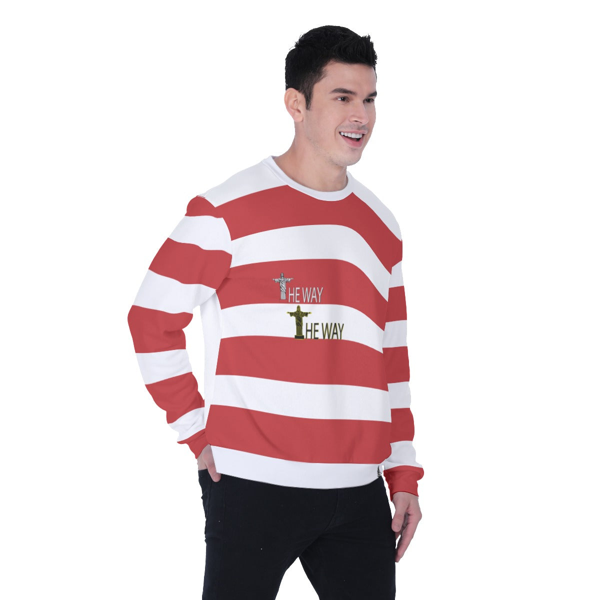 Stripe Men's Heavy Fleece Sweatshirt