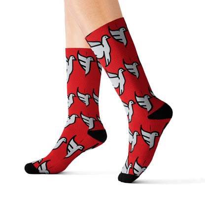 Red Bird Sublimation Socks