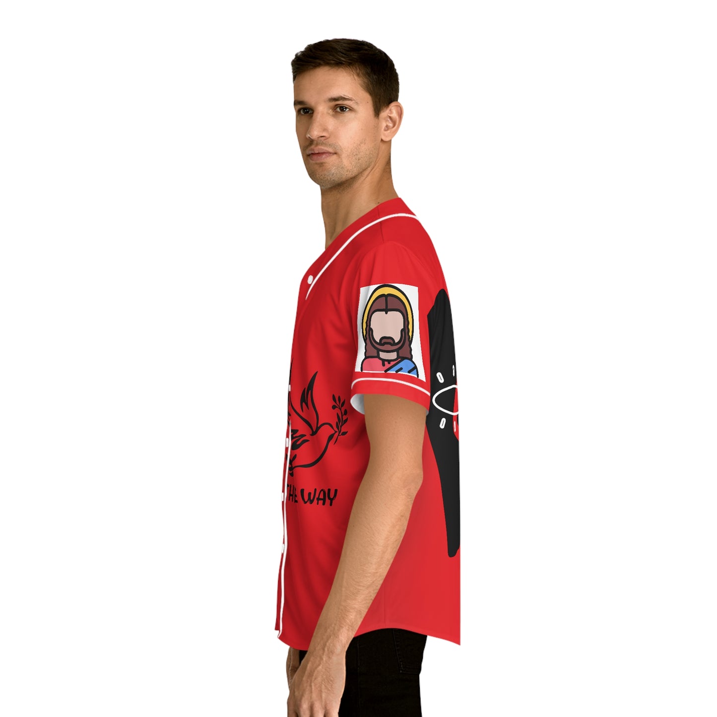 Red of Fly Men's Baseball Jersey