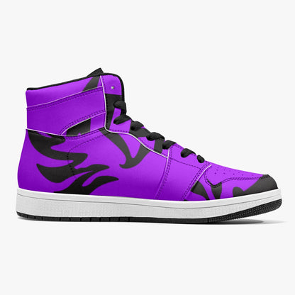 Purp Wings High-Top Leather Sneakers - White / Black