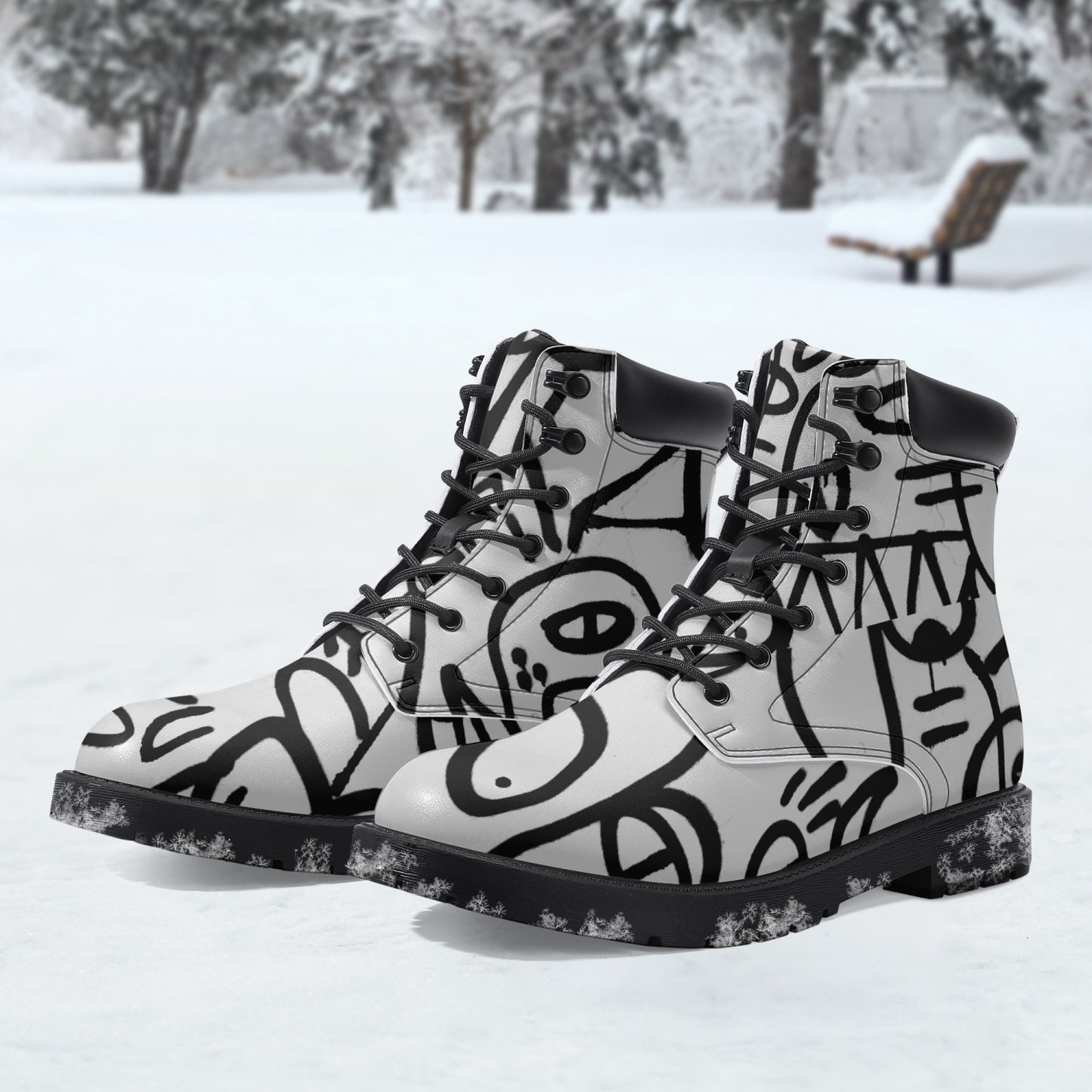 Many Eye Casual Leather Boots