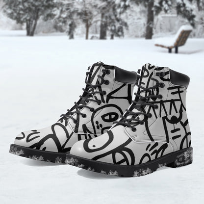 Many Eye Casual Leather Boots