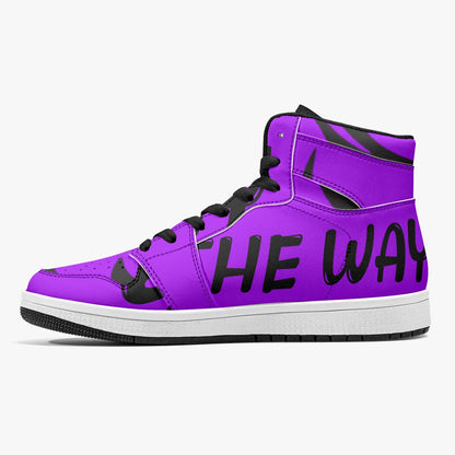Purp Wings High-Top Leather Sneakers - White / Black