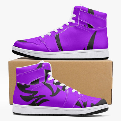 Purp Wings High-Top Leather Sneakers - White / Black