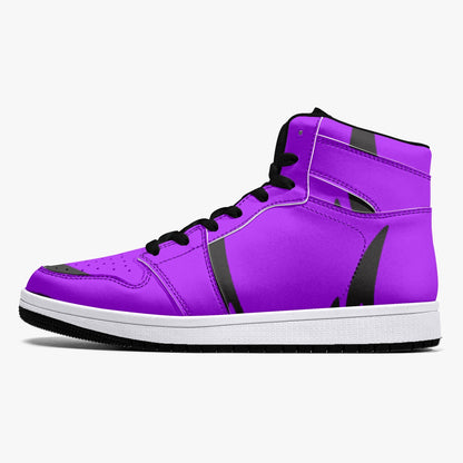 Purp Wings High-Top Leather Sneakers - White / Black