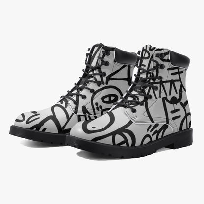 Many Eye Casual Leather Boots
