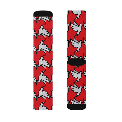 Red Bird Sublimation Socks