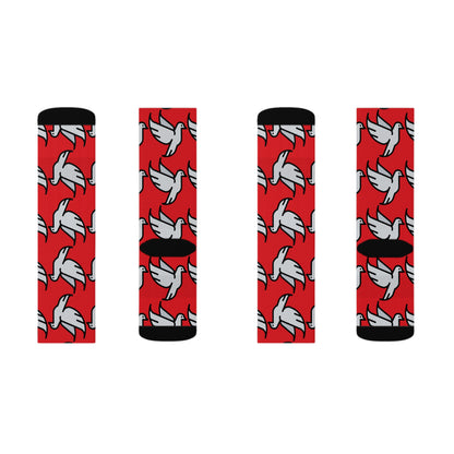 Red Bird Sublimation Socks