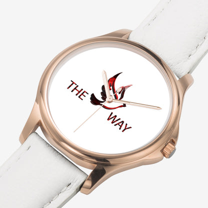RED WAY 148. Stylish Classic Leather Strap Quartz Watch (Rose Gold)