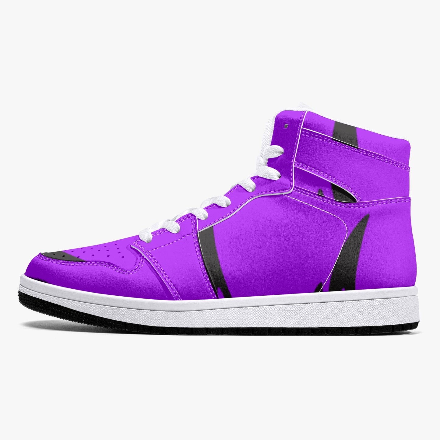 Purp Wings High-Top Leather Sneakers - White / Black