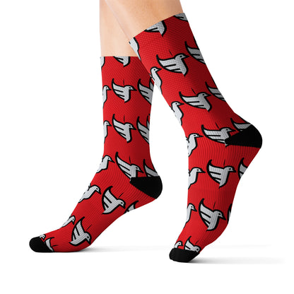 Red Bird Sublimation Socks