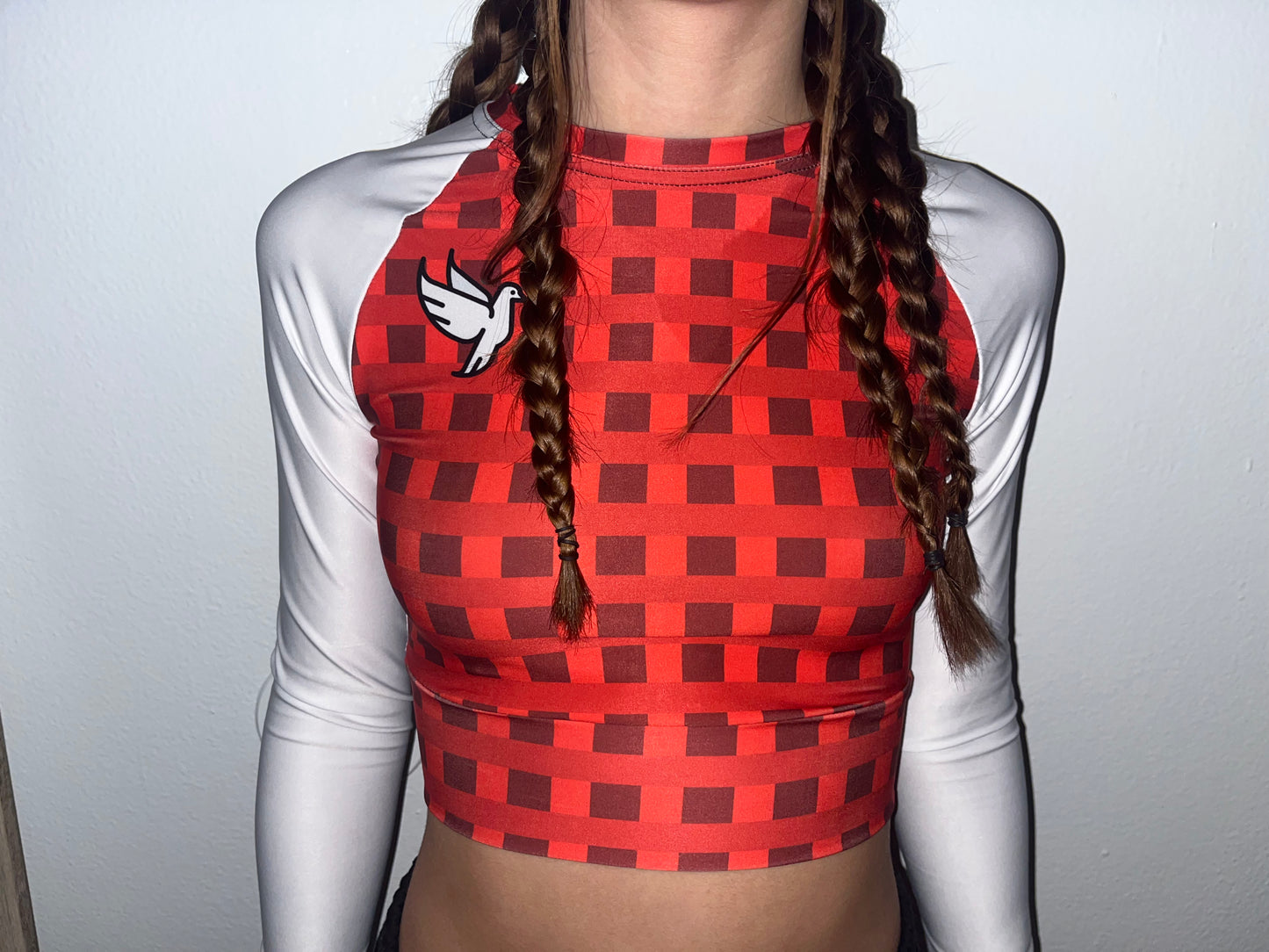 Wo Recycled long-sleeve crop top