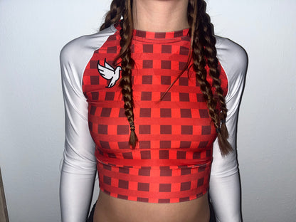 Wo Recycled long-sleeve crop top
