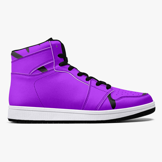 Purp Wings High-Top Leather Sneakers - White / Black