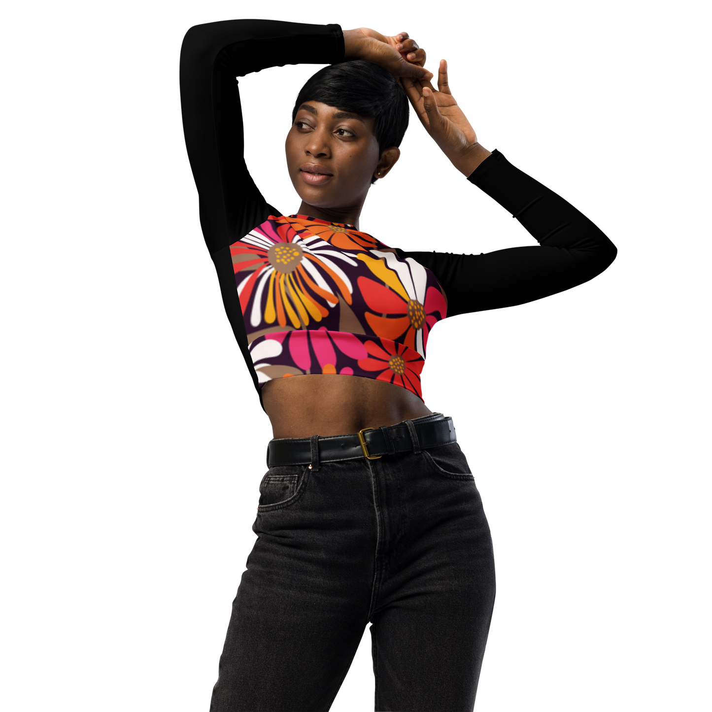 Flower Girl Recycled long-sleeve crop top