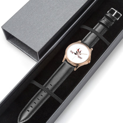 RED WAY 148. Stylish Classic Leather Strap Quartz Watch (Rose Gold)