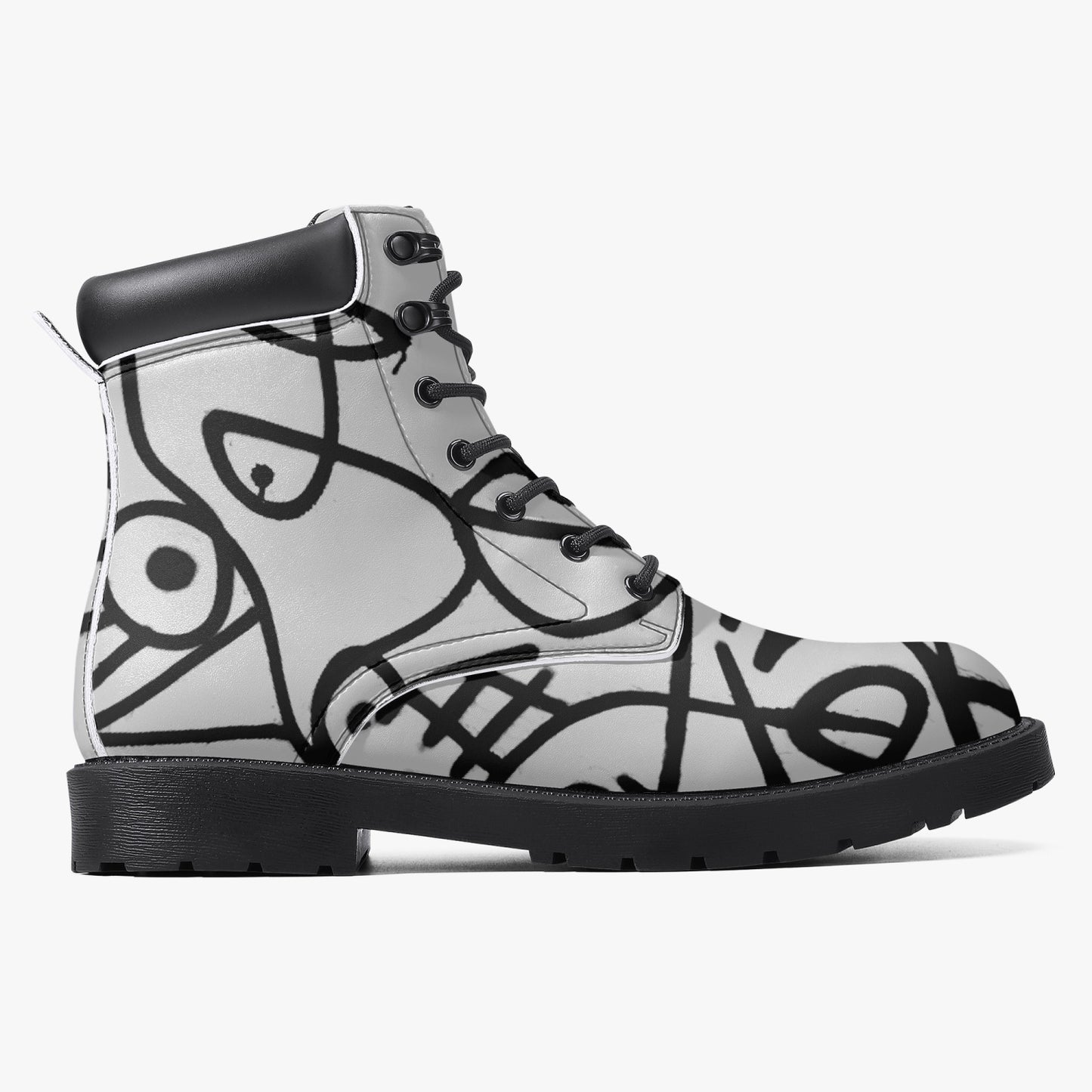 Many Eye Casual Leather Boots