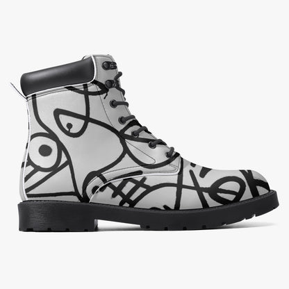 Many Eye Casual Leather Boots