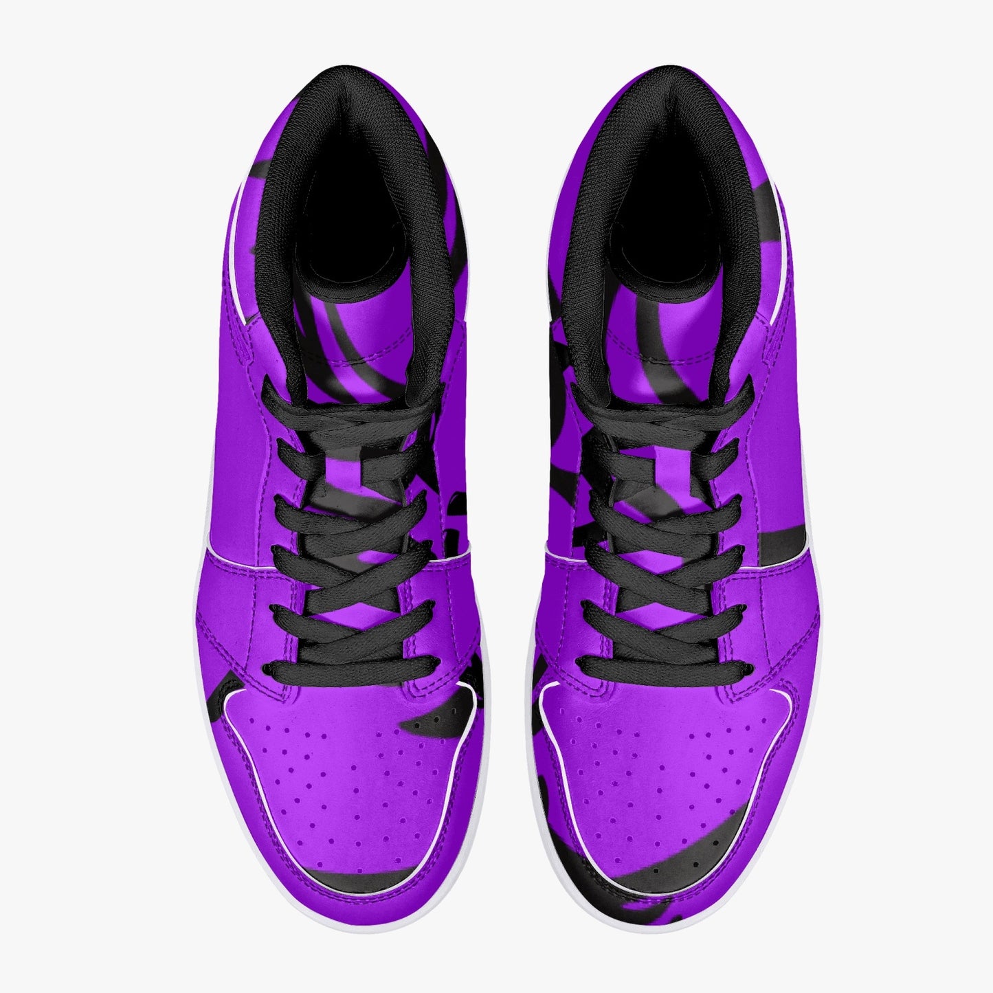 Purp Wings High-Top Leather Sneakers - White / Black