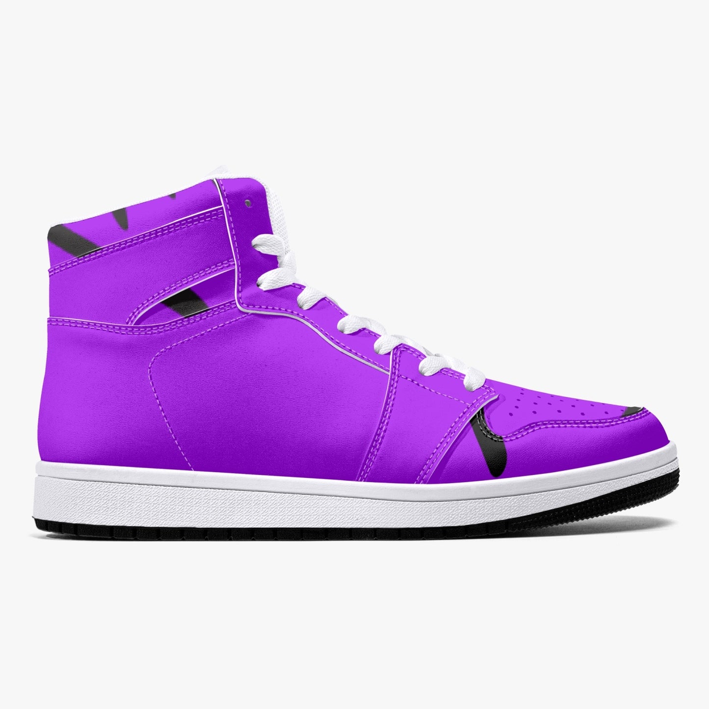 Purp Wings High-Top Leather Sneakers - White / Black
