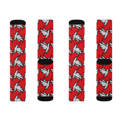 Red Bird Sublimation Socks