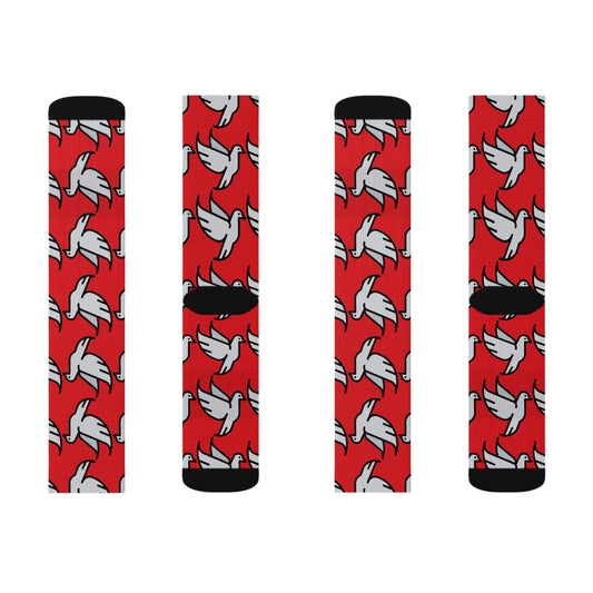Red Bird Sublimation Socks