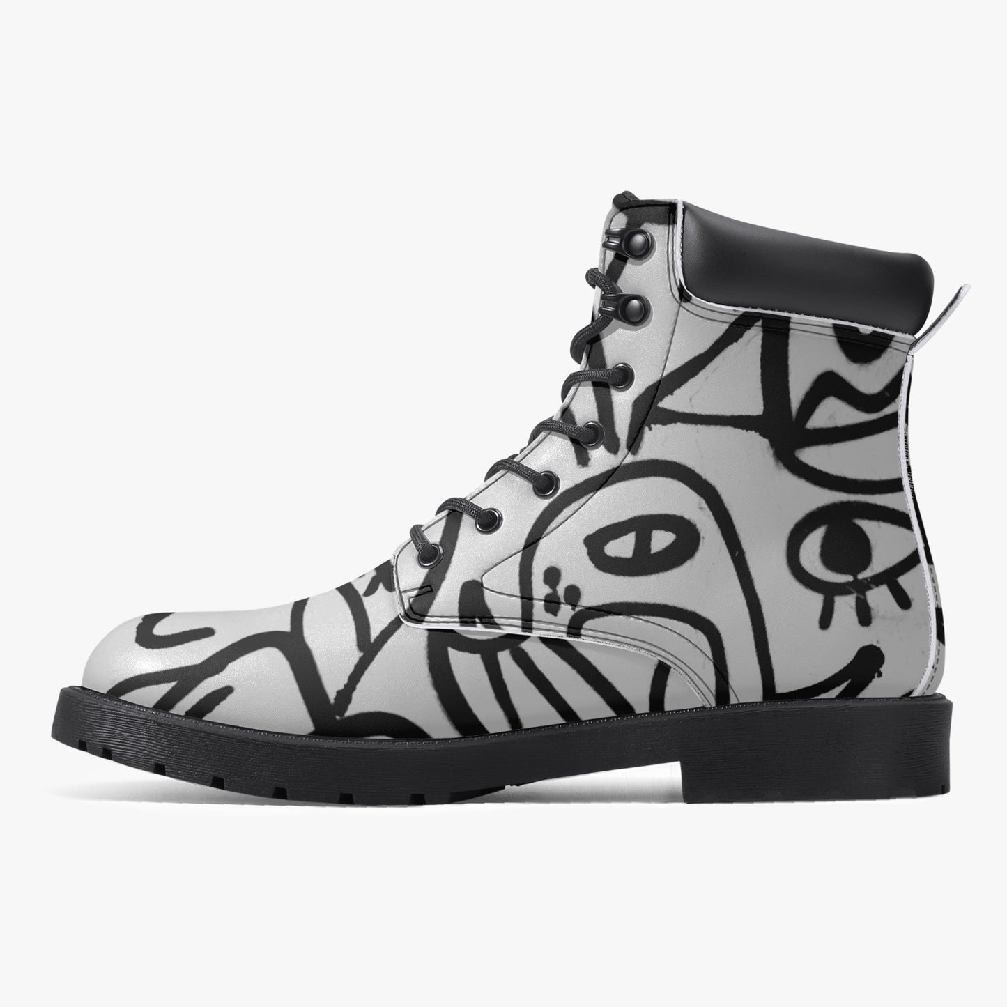 Many Eye Casual Leather Boots