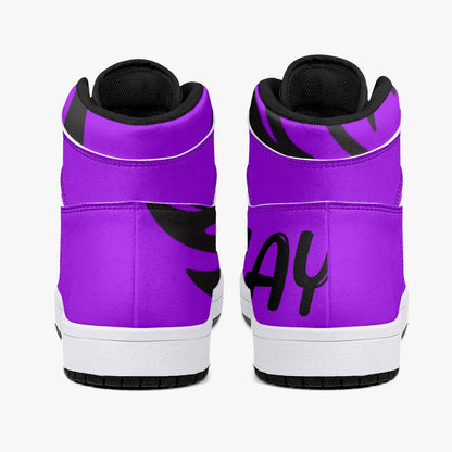 Purp Wings High-Top Leather Sneakers - White / Black